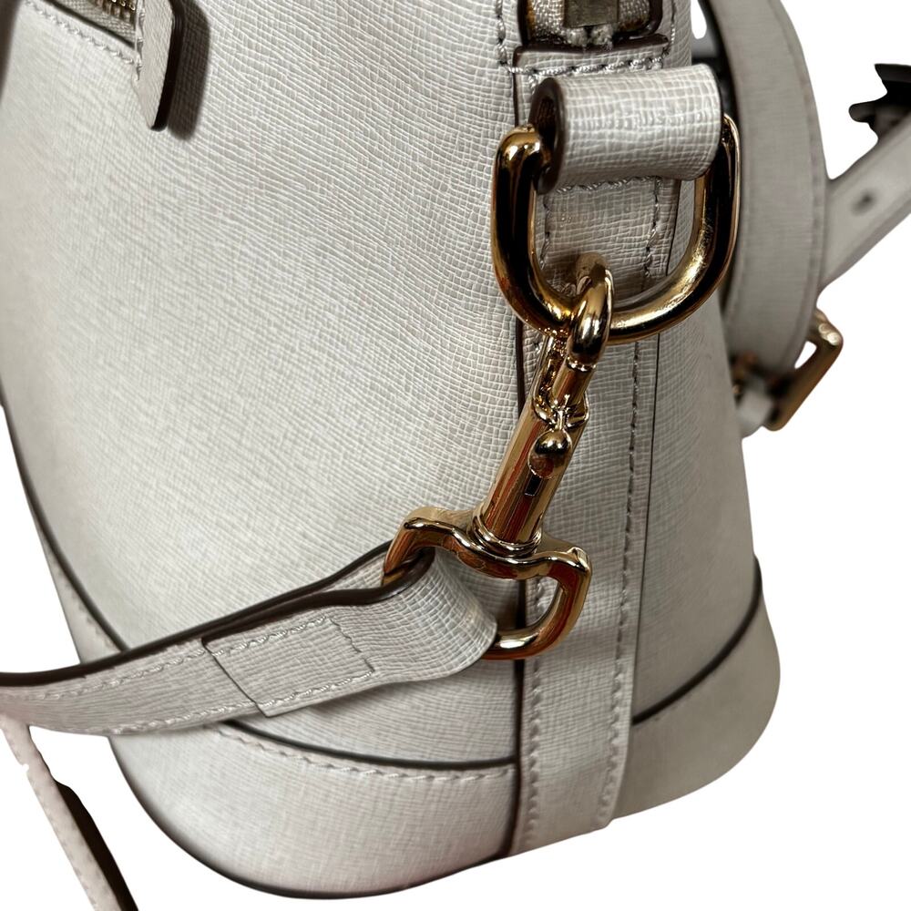Dooney & Bourke purse light gray/sand saffiano leather 2–way satchel shoulderbag - Picture 7 of 16